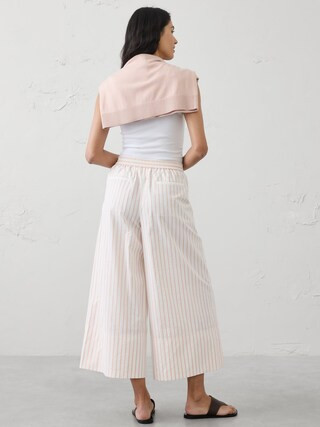 Anyday Wide-Leg High-Rise Seersucker Cropped Pant | Banana Republic Factory