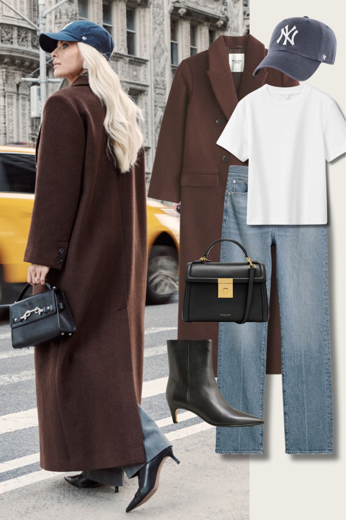 Chocolate Brown Outfits | Double Breasted Wool Coat