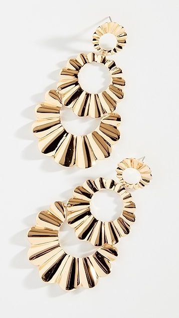 Scrunched Scallops Triple Drop Earrings | Shopbop