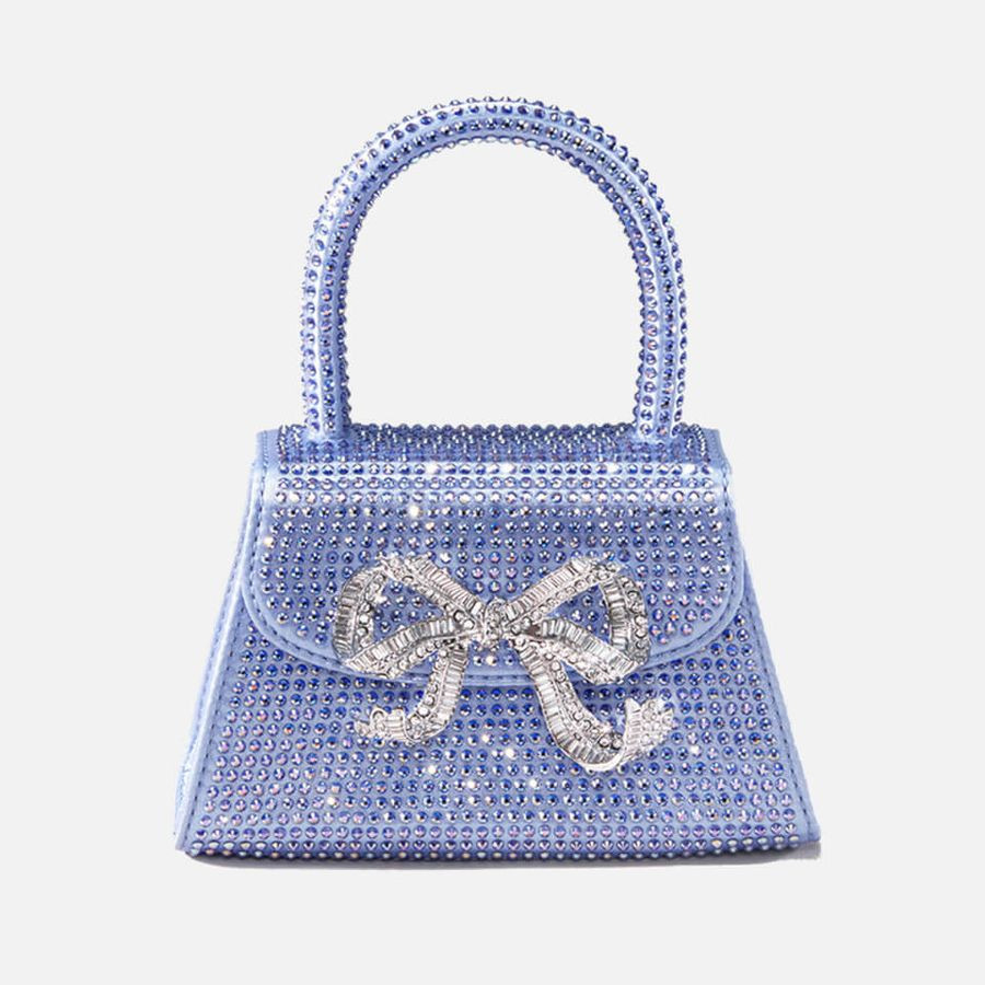 Self-Portrait Micro Bow Crystal-Embellished Satin Bag | Coggles (Global)