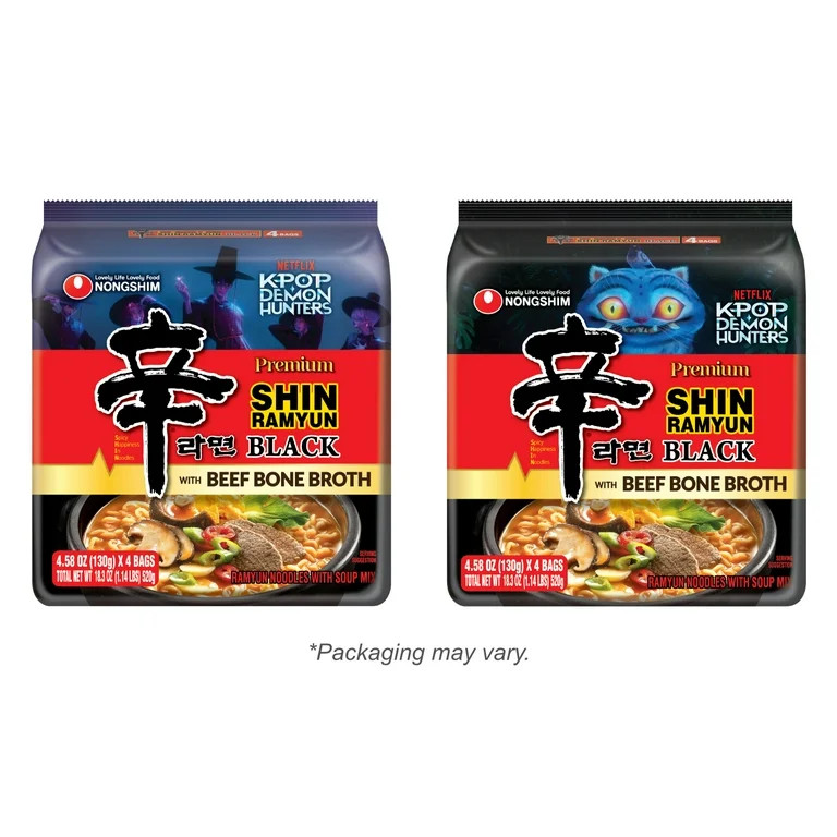 Nongshim Spicy Pot-au-feu Flavor Shin Black Noodle Soup, 4.58 oz, (Pack of 4) | Walmart (US)