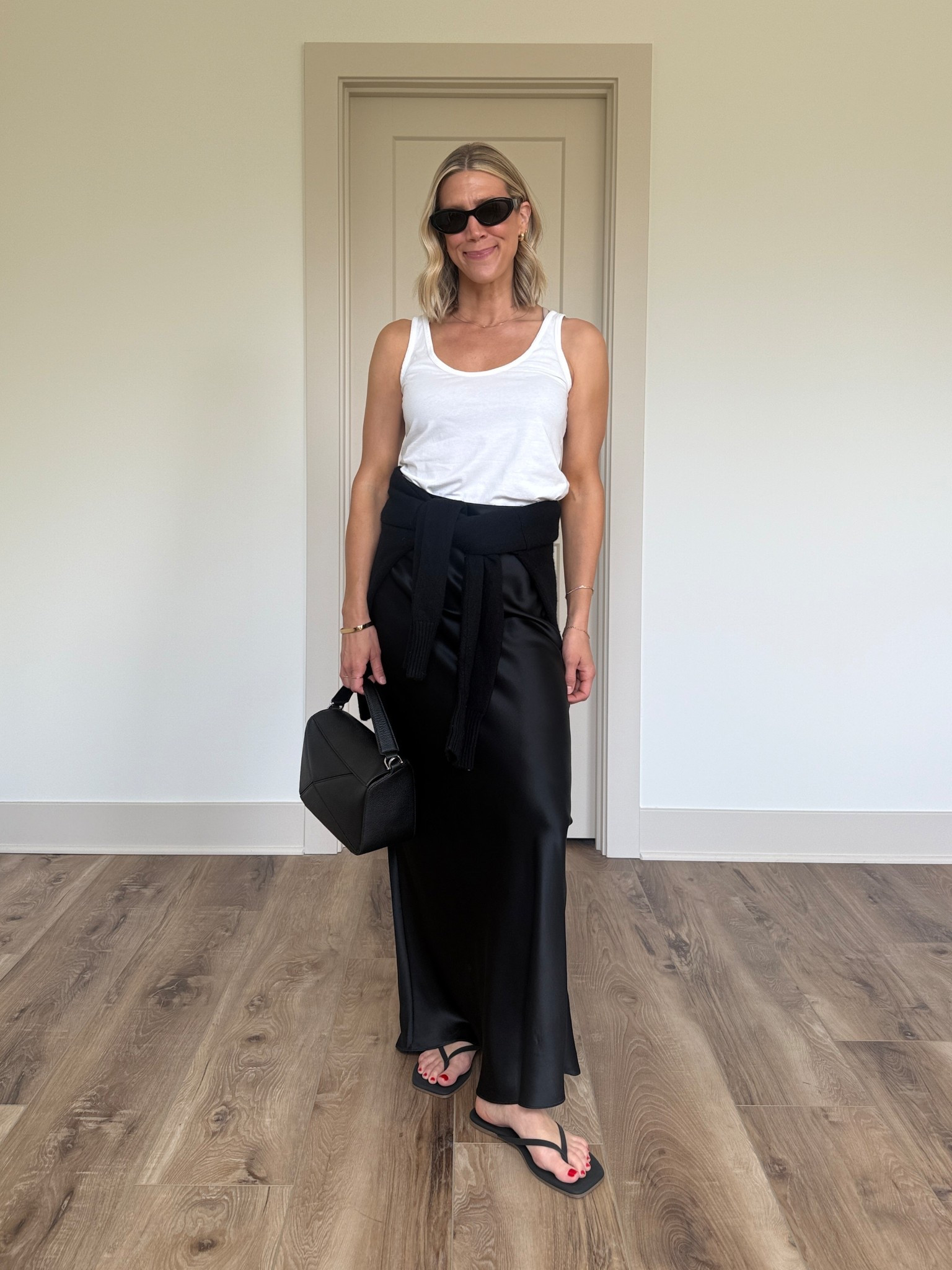 Wearing small silk skirt, xs tank, small cashmere sweater 

@Quince #quincepartner

#LTKgrwm #LTKOver40 #LTKootd