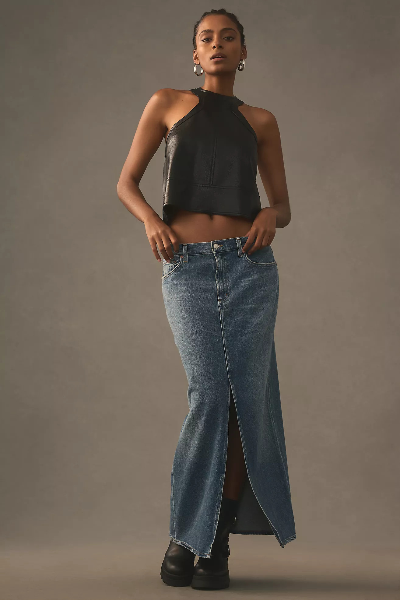 AGOLDE Leif Denim Maxi Skirt | Anthropologie (US)