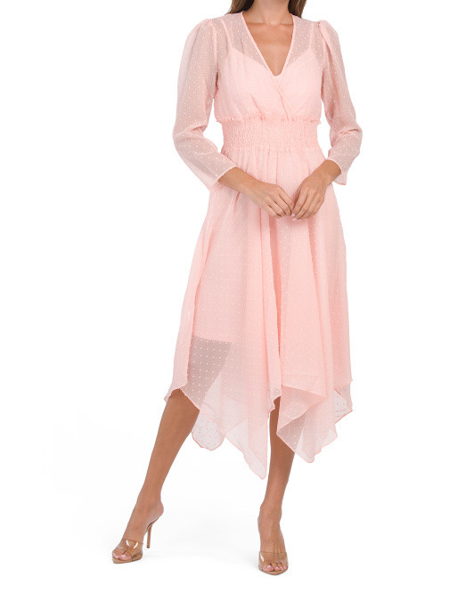 Shadow Clip Dot Asymmetrical Hem Dress | TJ Maxx