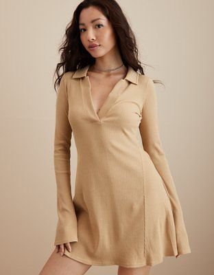 AE Collared Knit Mini Dress | American Eagle Outfitters (US & CA)