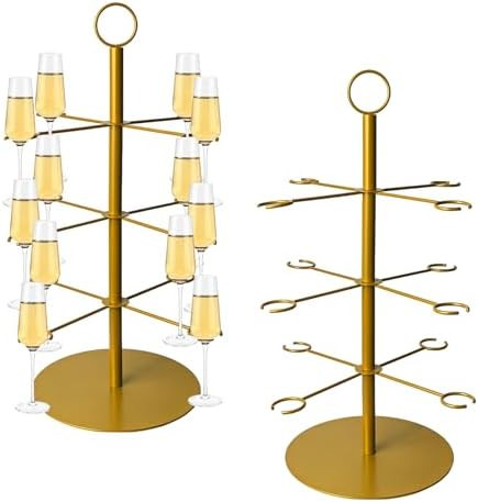 Champagne Tower Champagne Stand, Cocktail Tree Stand for Drinks Tower, 3 Tier 12 Brackets Metal W... | Amazon (US)