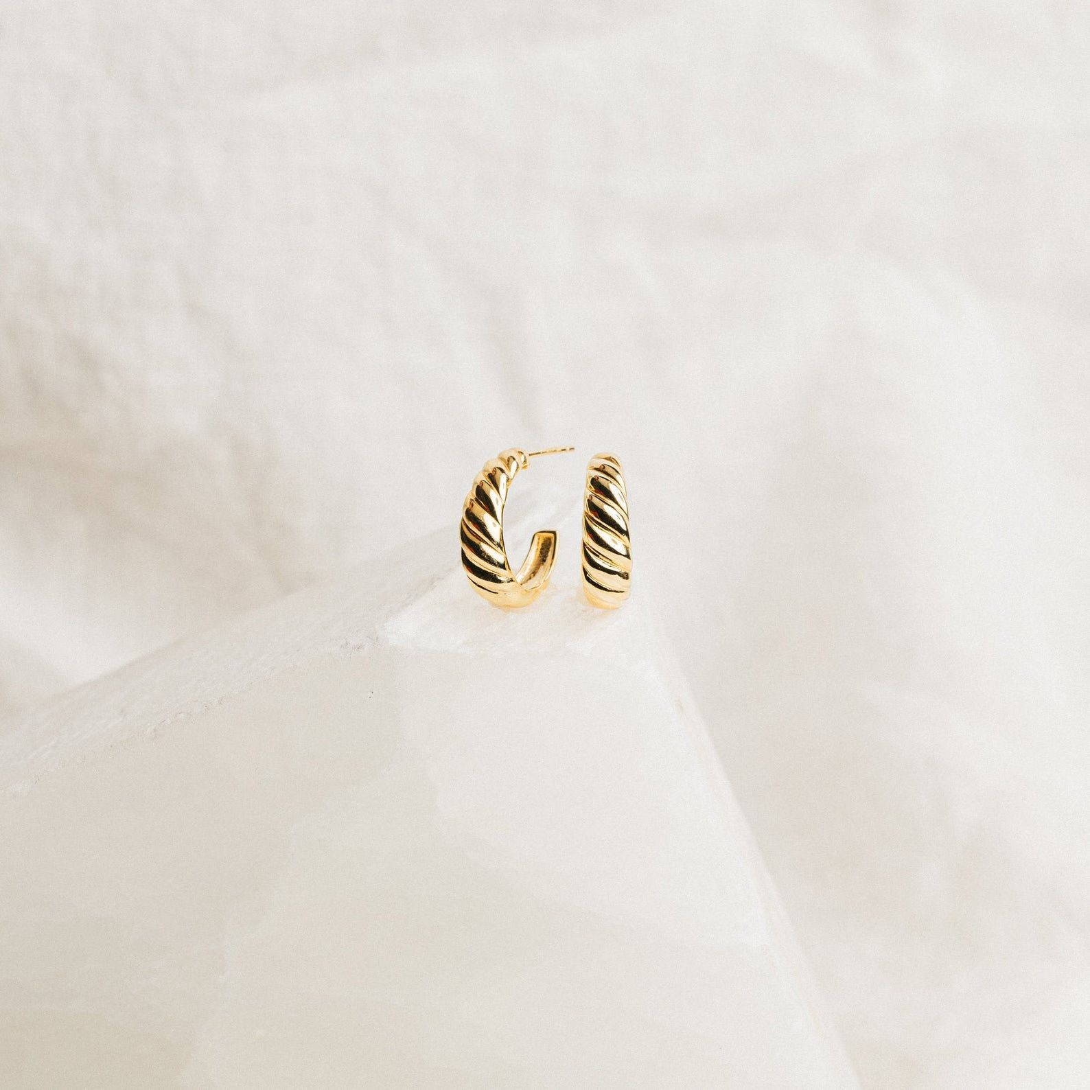 Croissant Hoops in Gold • Minimalist Earrings in Sterling Silver • Stud Earrings • Perfect ... | Etsy (US)