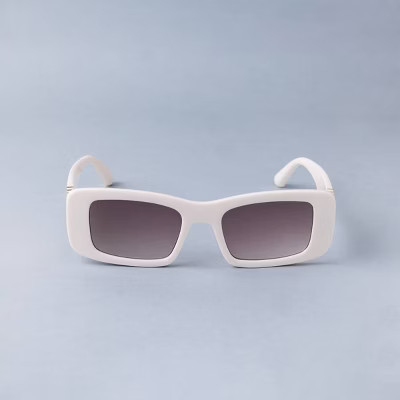 Women's Rectangle with Metal Temples Sunglasses - A New Day™ Ivory | Target
