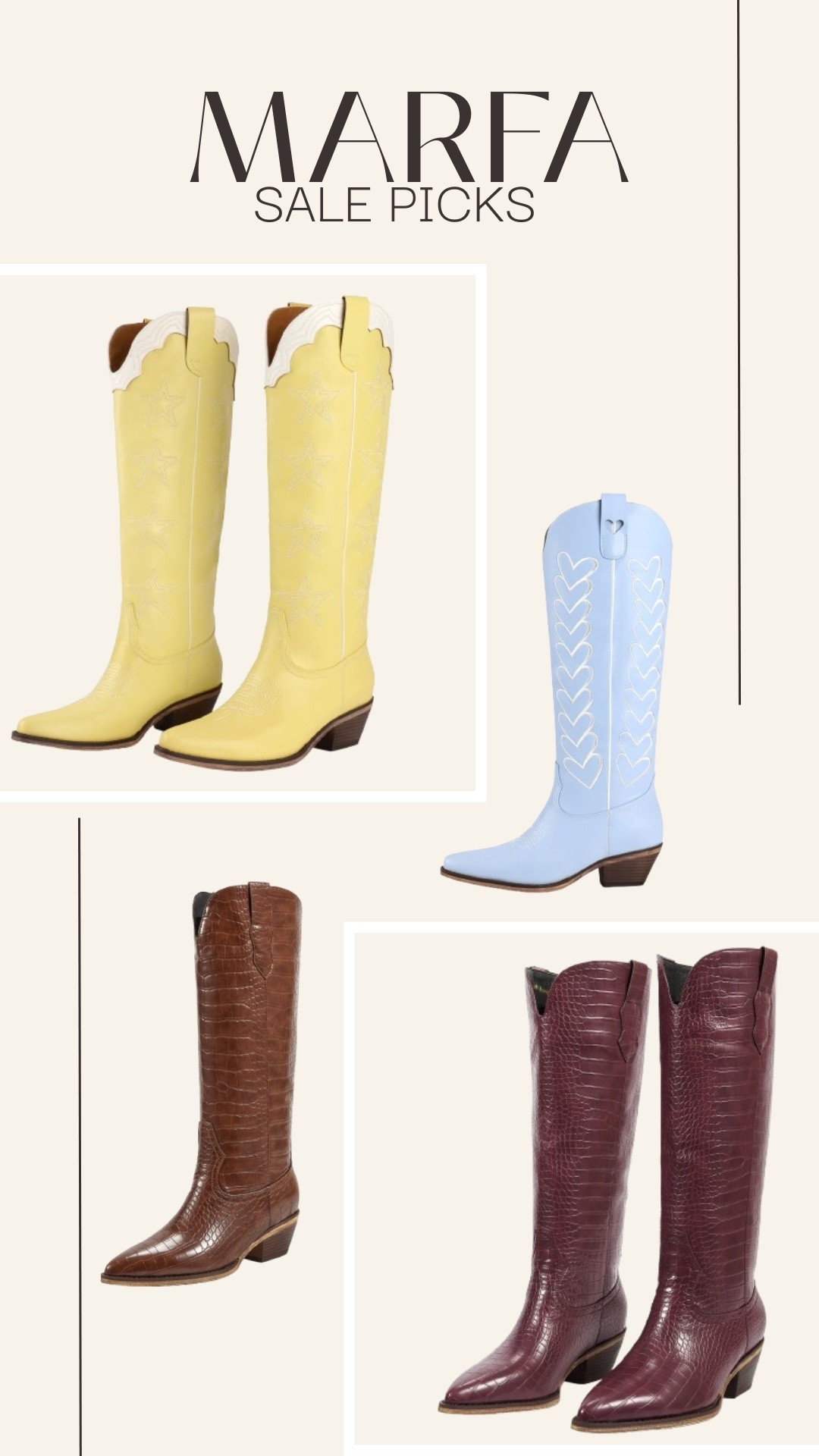 MARFA boots warehouse sale! Cowboy boots. Western boots. 

#LTKFindsUnder100 #LTKStyleTip #LTKSaleAlert