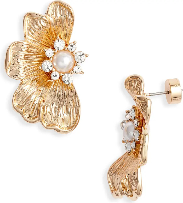 Faux Pearl Flower Stud Earrings | Nordstrom