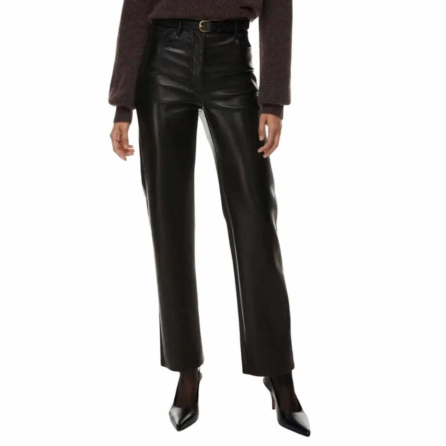 Melina Vegan Leather Pants In Black | Shop Simon