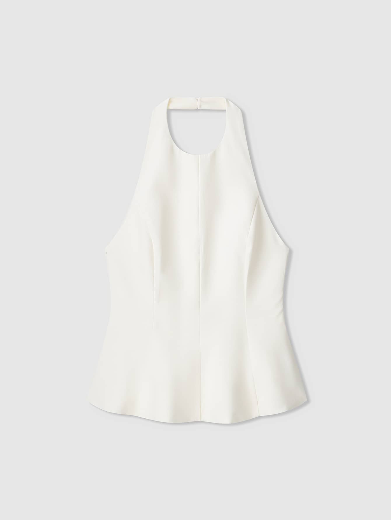 Dravelle Solidcolor Peplum Halter | SHEIN