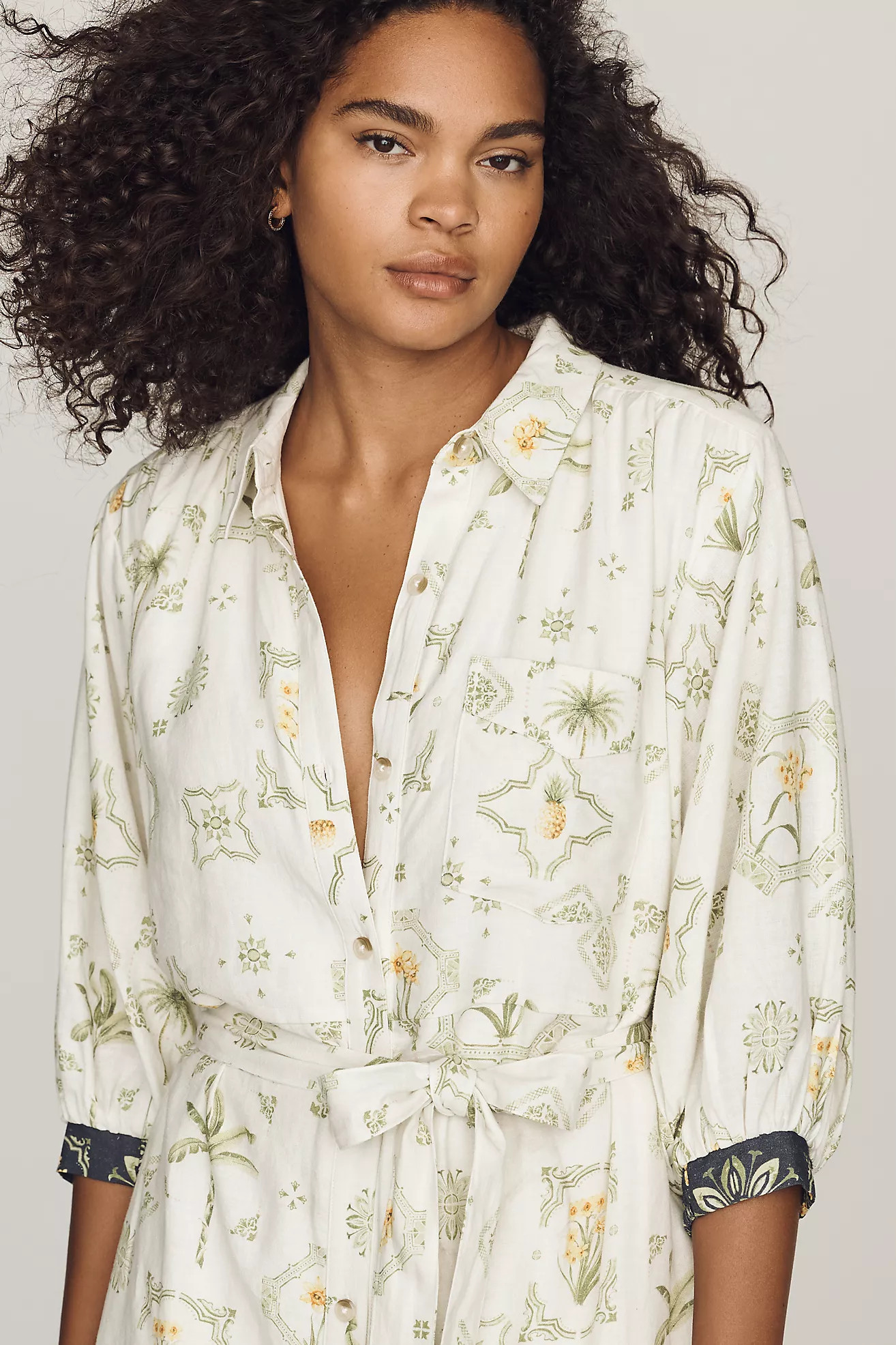 Maeve Mona Linen Maxi Shirtdress | Anthropologie (US)
