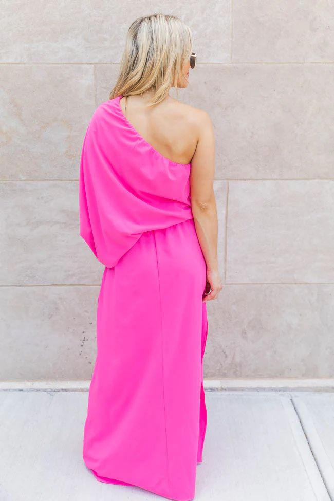 Found My Forever Pink One Shoulder Maxi Dress | Pink Lily