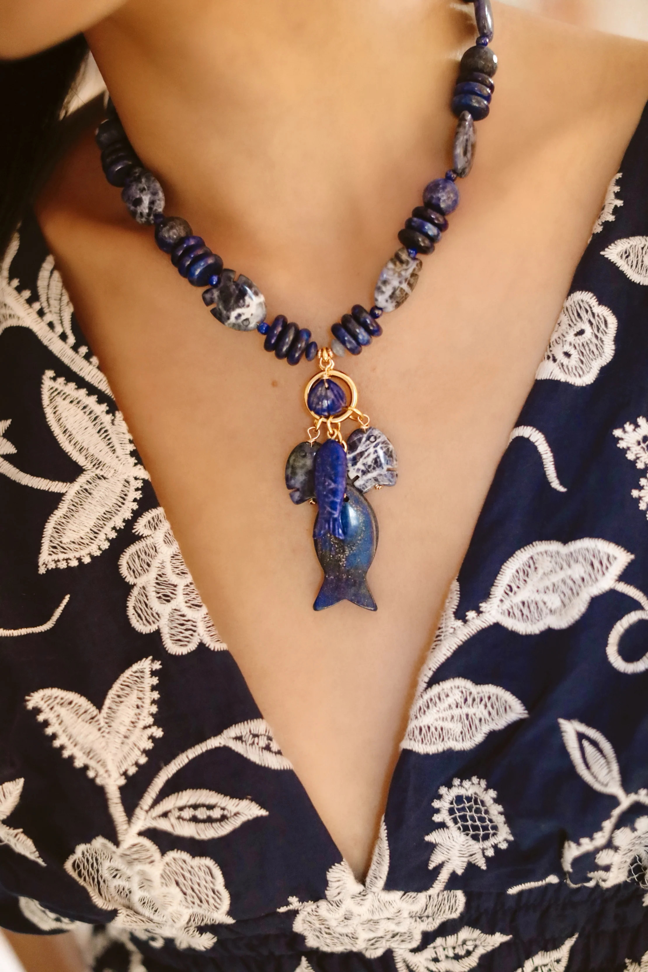 Navy Necklace | Brinker & Eliza