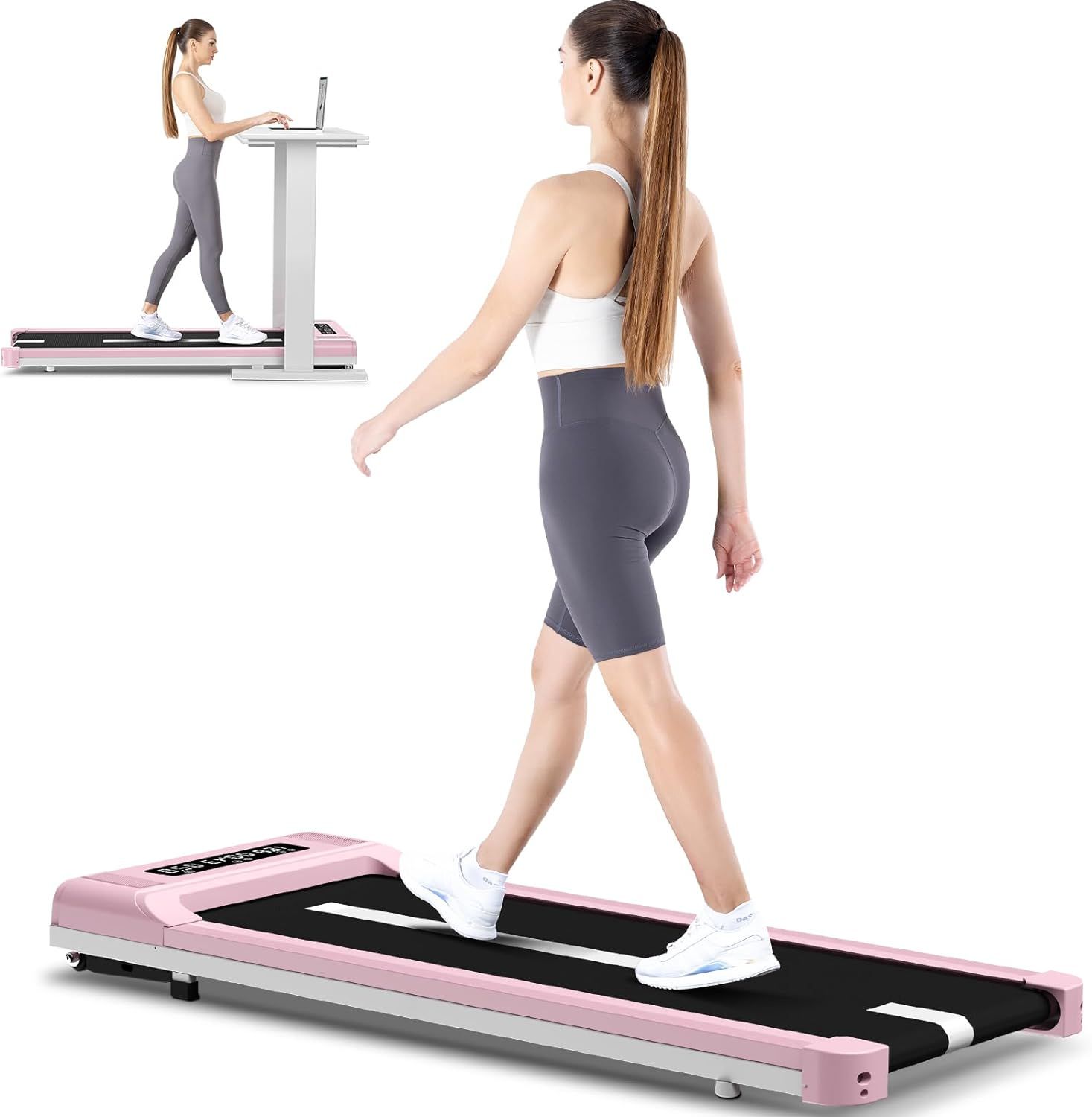 Dskeuzeew Under Desk Treadmill Walking Pad with Bluetooth&Remote, 2-in 1 Electric Treadmill Runni... | Amazon (US)
