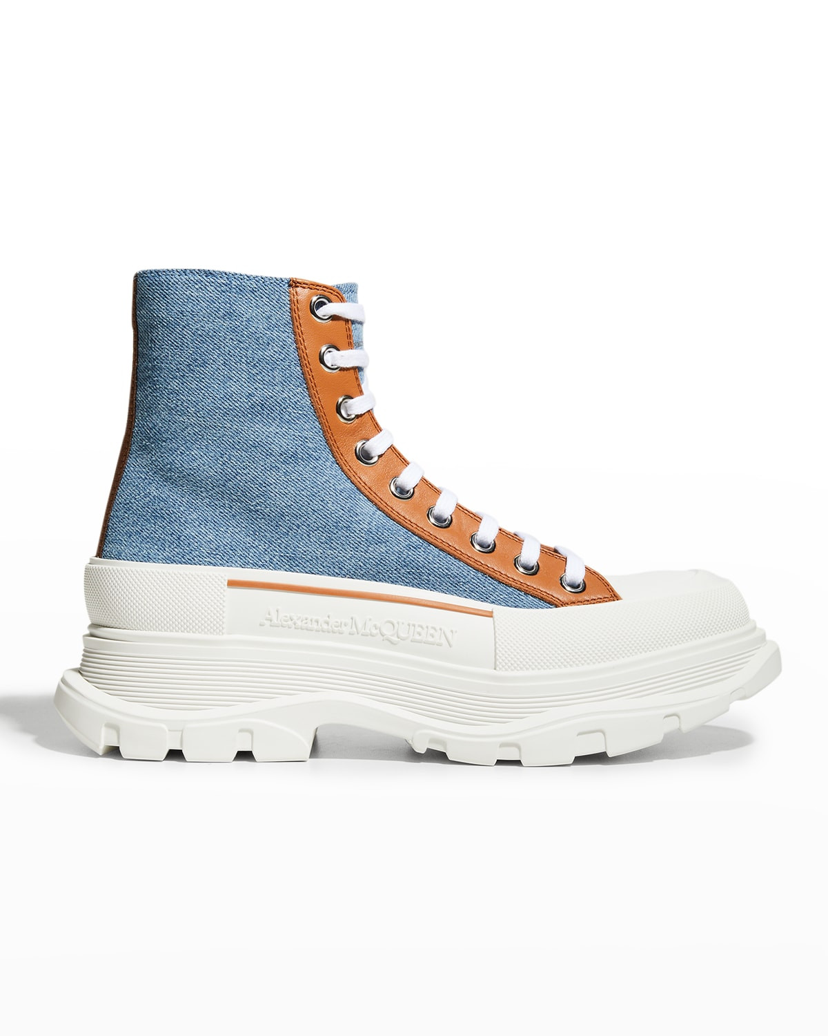 Tread Denim Lace-Up Sneaker Boots | Neiman Marcus