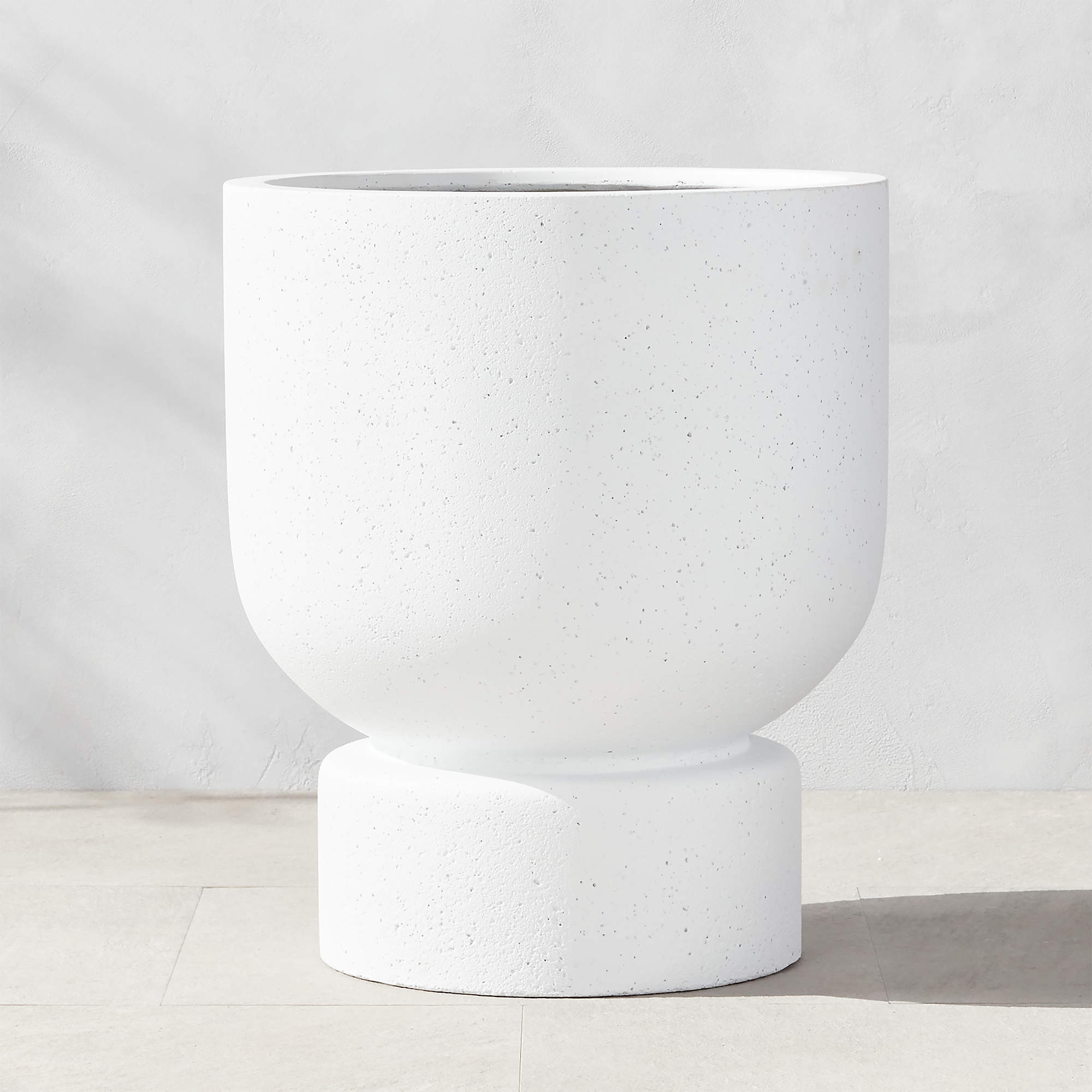 Flatform Modern White Cement Outdoor Planter Wide + Reviews | CB2 | CB2