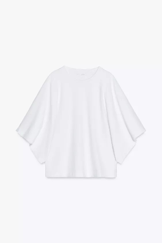 WASHED CAPE SLEEVE T-SHIRT | Zara US