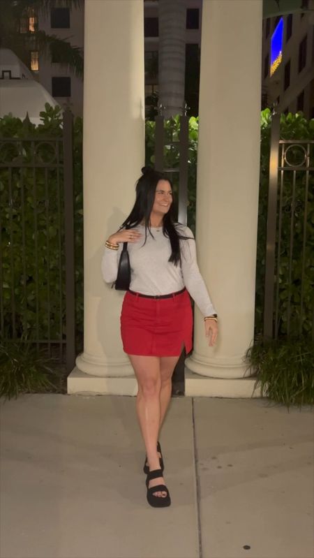 Date night outfit, red skort, black bag

#LTKstyletip #LTKshoecrush #LTKfindsunder50