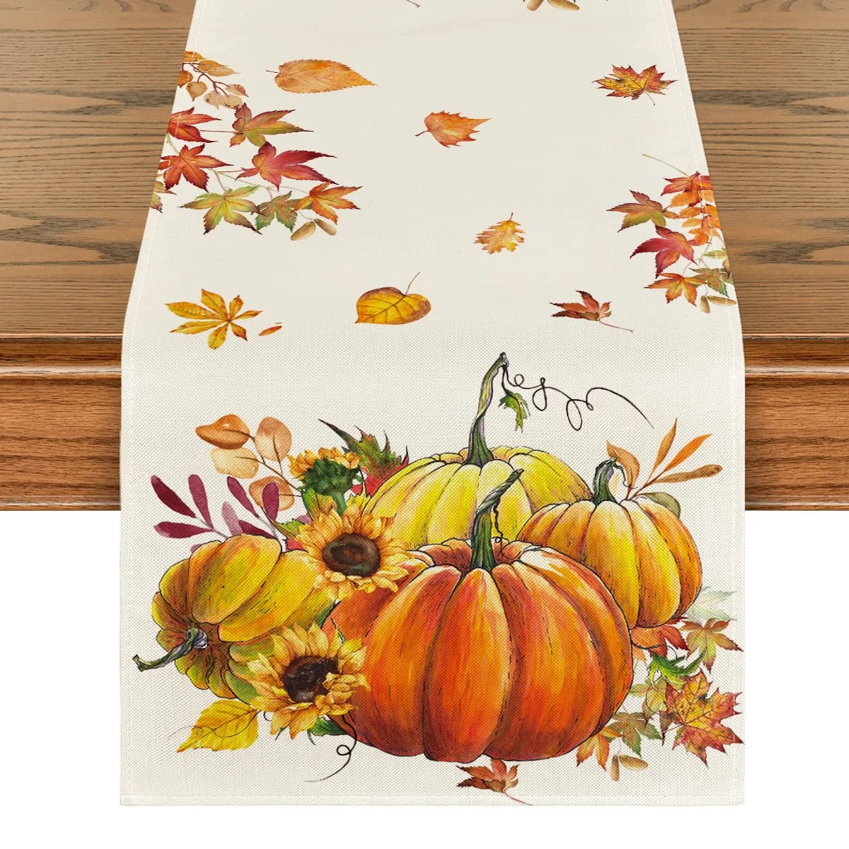 Artoid Mode Fall Pumpkins Sunflowers Maple Leaves Table Runner 13 x 72 | Walmart (US)