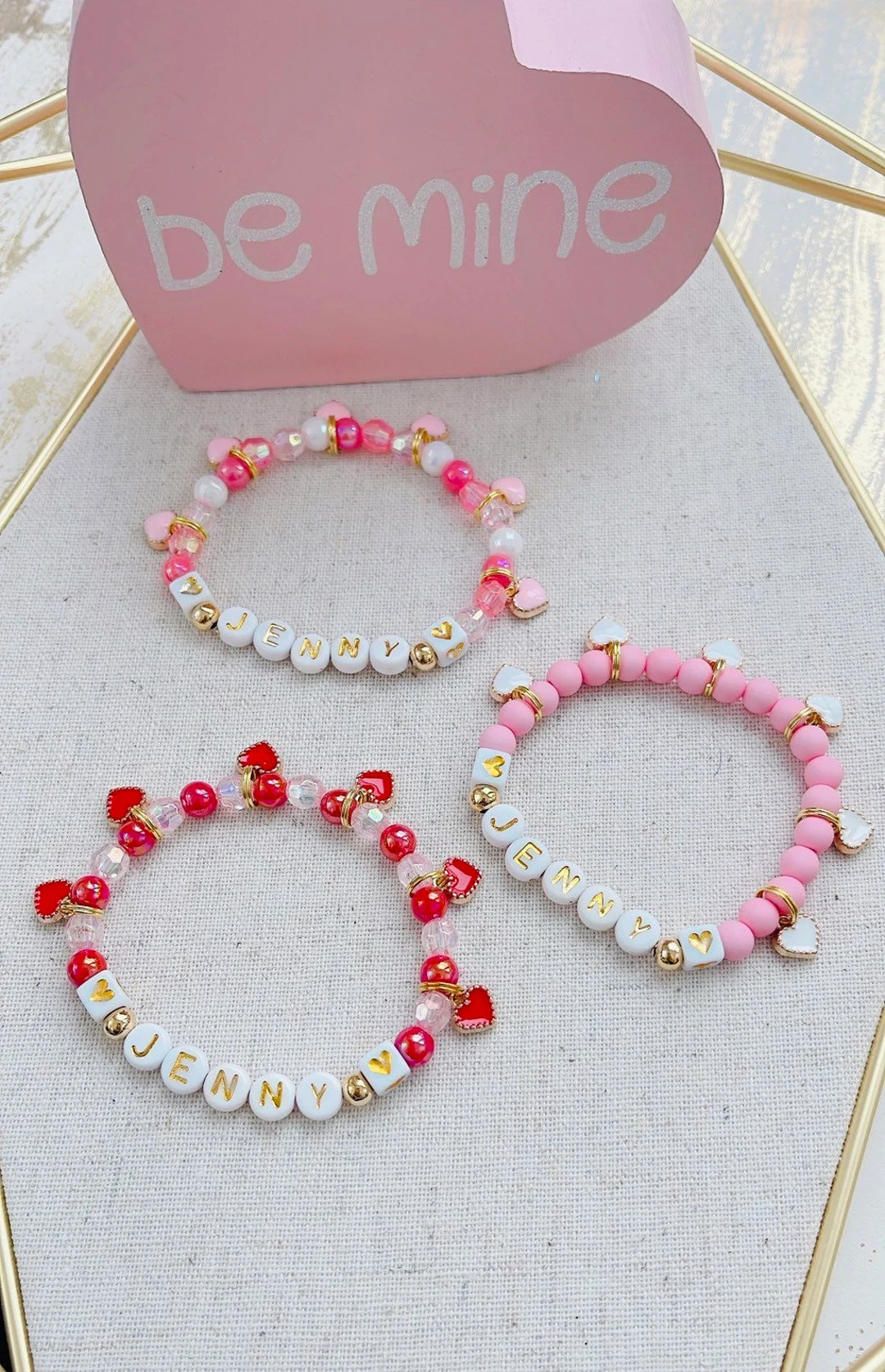 24K Personalized Valentines Day Bracelet Valentines Day Gift Valentine Gift Kids Valentine Gift K... | Etsy (US)