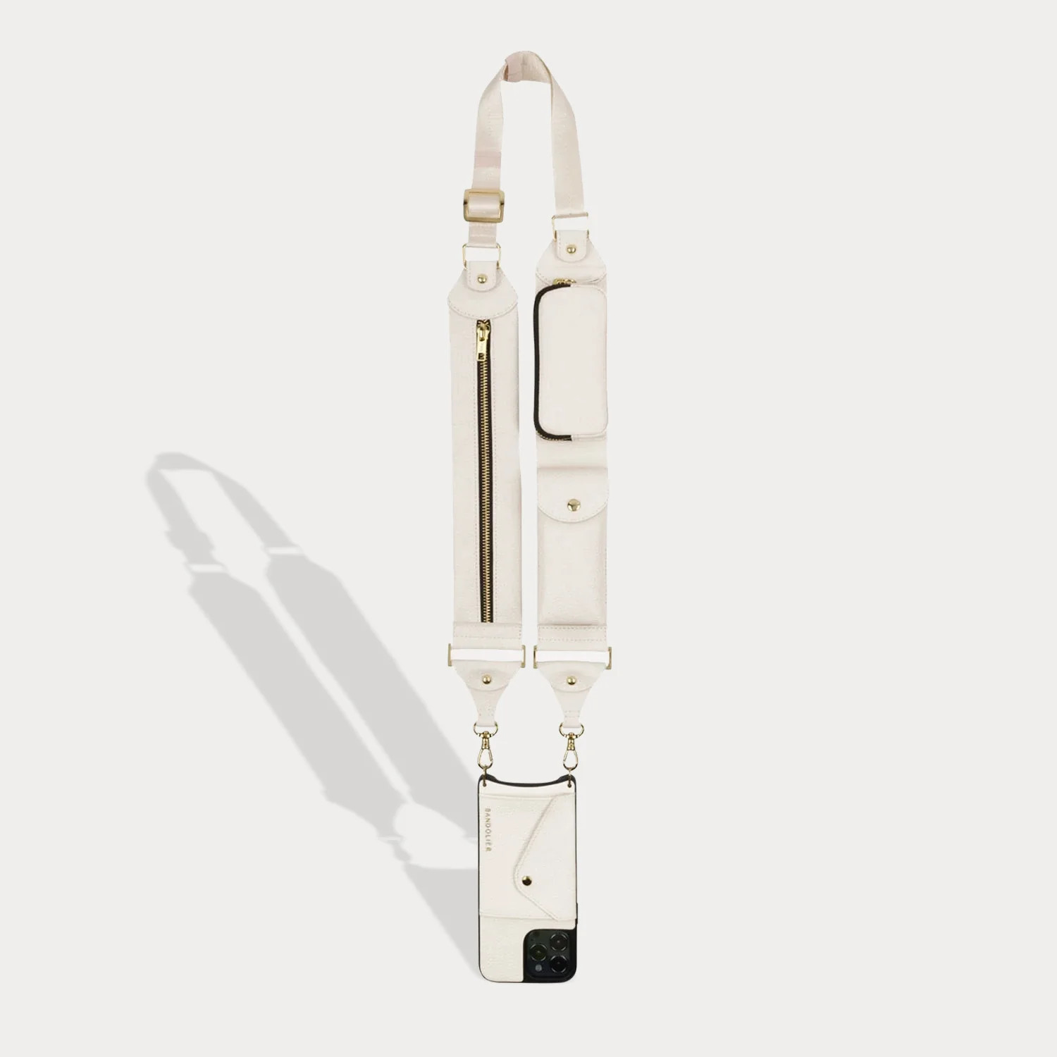 Billie Utility Crossbody iPhone Case - Ivory/Gold | Bandolier