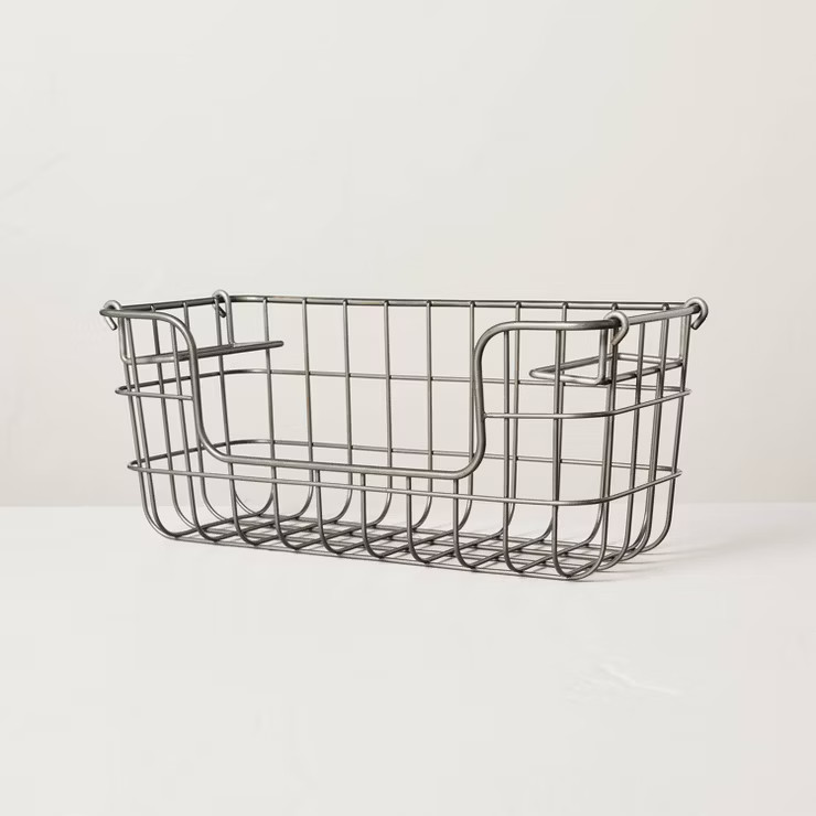 Wire Storage Stacking Basket Pewter - Hearth & Hand™ with Magnolia | Target