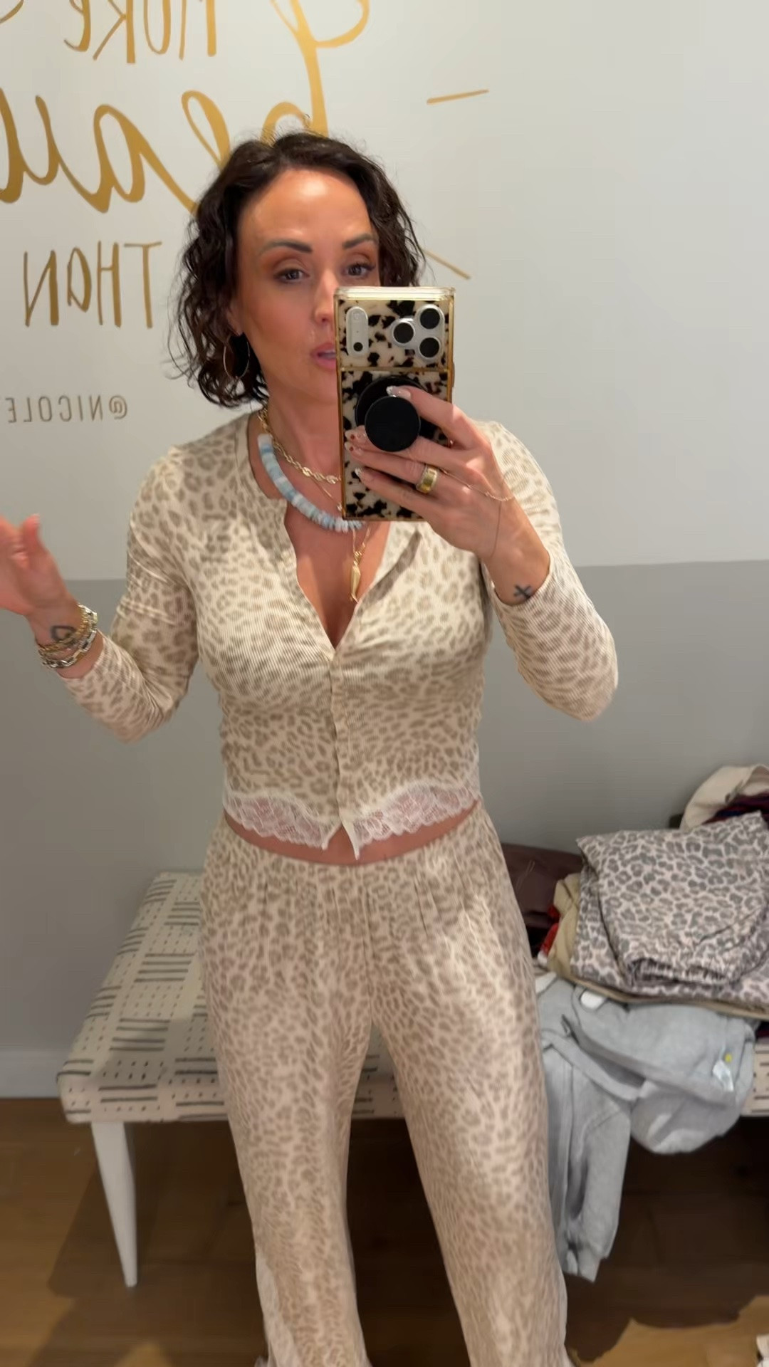 POV: I had no business being here but left with a whole wishlist. 🤍✨

Trying on the cutest new arrivals—from comfy everyday essentials to effortless pieces you’ll wear on repeat. If you’re looking for cozy, flattering, and easy-to-style finds, this haul is for you. Everything is linked on my LTK if you want to shop the looks!

S in all tops 
XS in joggers 
S pull on brown barrel 
S animal print pants 
M in balloon drawstring tan for extra volume. Def makes it v oversized. 

#Aerie #AerieStyle #AerieHaul #LTKStyle #LTKFashion #EverydayStyle #ComfyChic #CasualOutfits #OutfitInspo #FashionFinds