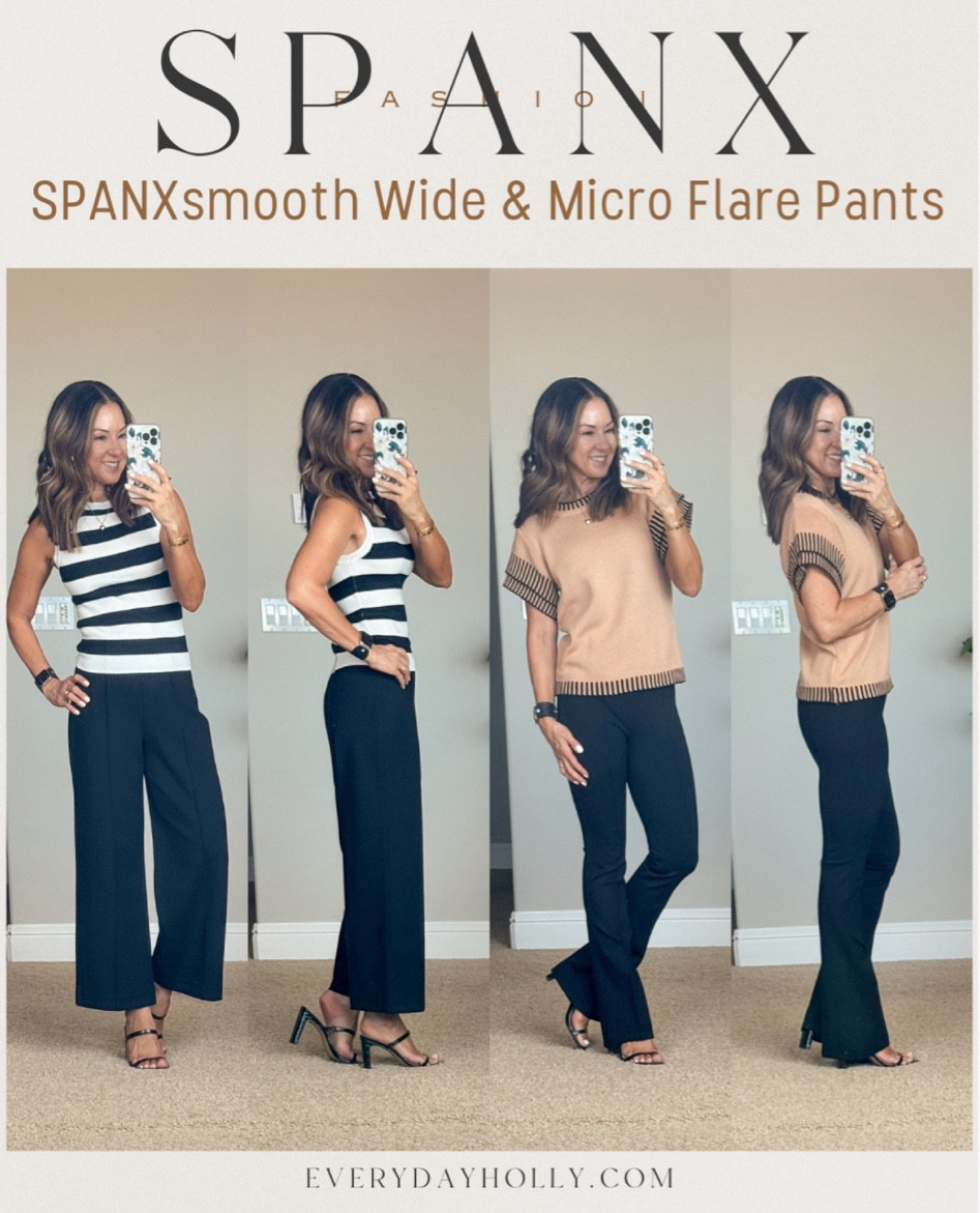  💥Save 10% code HOLLYFXSPANX They’re the perfect workwear pants for the office!  

For reference: I’m 5’1”, 108lbs
Both Bottoms XS Petite

casual  workwear  wide leg  Spanx  sweater  fashion  fall fashion  micro flare  slacks  trousers  EverydayHollyy

#LTKSeasonal #LTKOver40 #LTKStyleTip