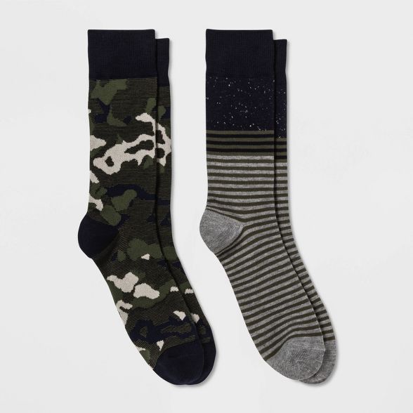 Men's 2pk Crew Dress Socks - Goodfellow & Co™ Black 10-13 | Target