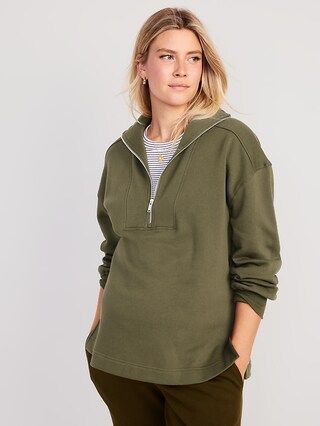 Maternity Half-Zip Pullover Sweatshirt | Old Navy (US)