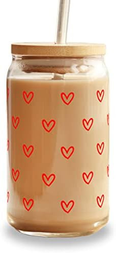 Drinking Glass with Lid and Straw and Color Changing Vinyl Design, 16oz Can Shaped Beer Glasses, ... | Amazon (US)