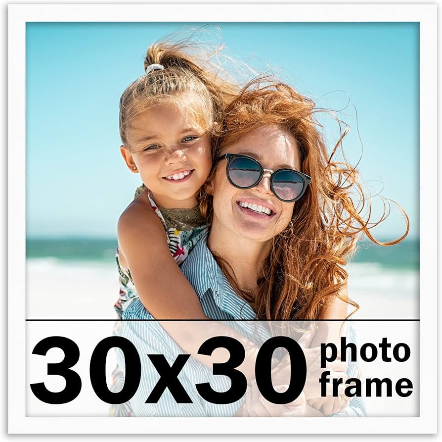 Amazon.com - 30x30 Frame White Solid Wood Picture Frame Includes UV Acrylic Shatter Guard Front, ... | Amazon (US)