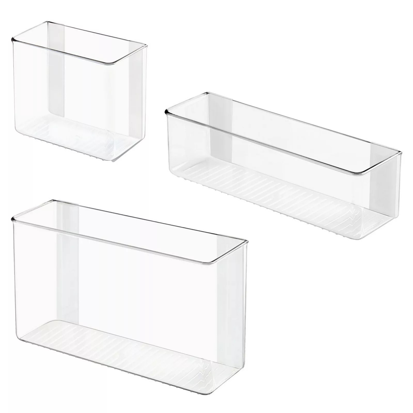 iDesign Magnetic Organizer Bins - Set of 3 - Clear | Kohl's