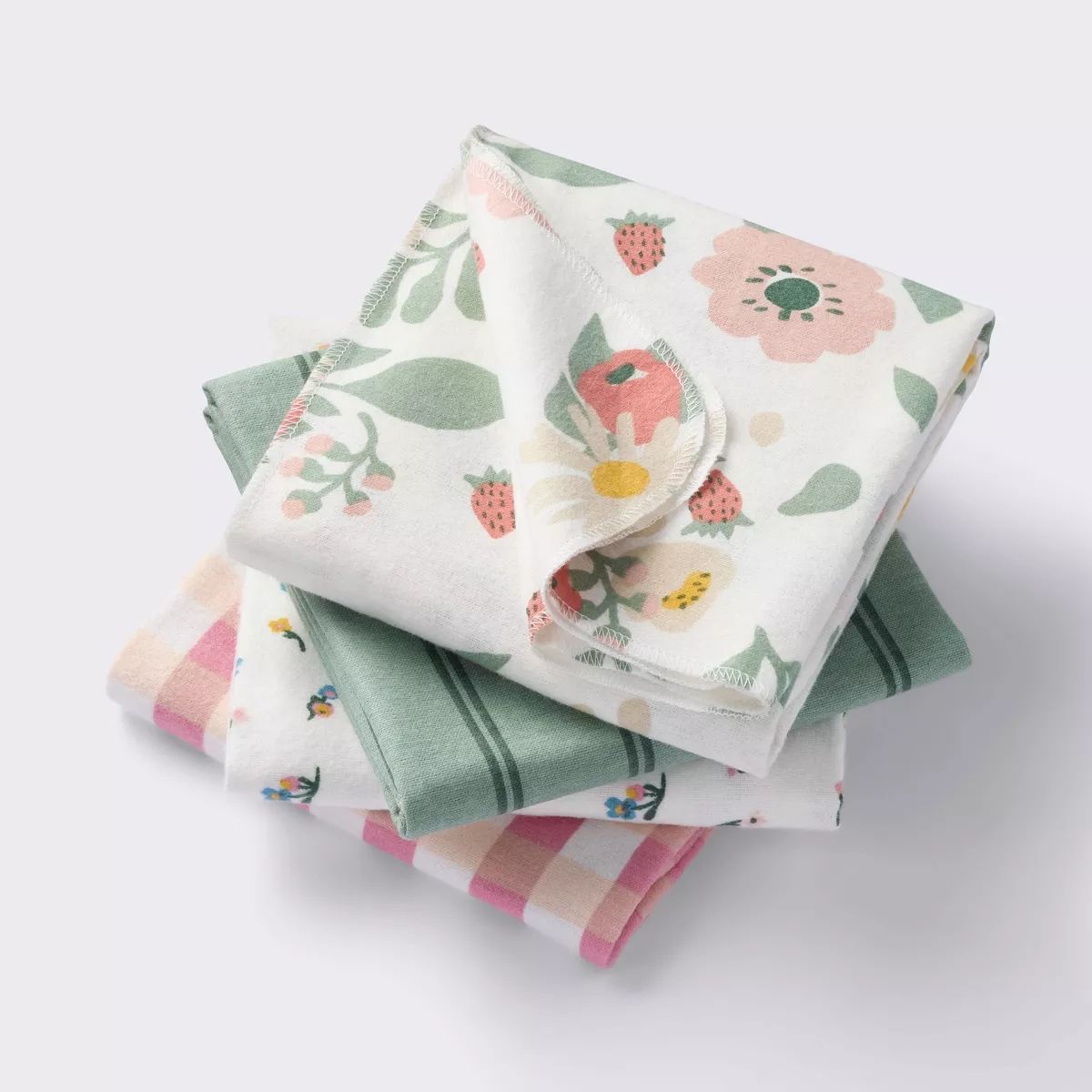 Flannel Baby Blankets - Floral Gingham - 4pk - Cloud Island™ | Target