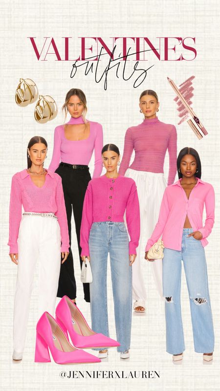 Valentine’s Day outfit ideas.  Pink shirts. Pink blouses. Pink long sleeve  

#LTKstyletip #LTKSeasonal #LTKunder100