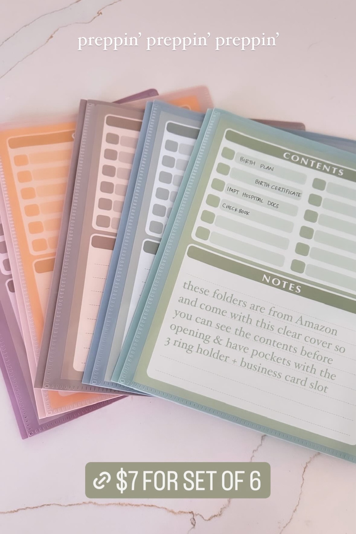 Hospital bag packing! Found these on Amazon for $7 pack of 6 pastel folders with pockets and they are so cute! 

#LTKFindsUnder50 #LTKBaby #LTKU