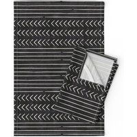 Black & Cream Tea Towels | Set Of 2 - Arrow Stripe By Littlearrowdecor Abstract Geometric Linen Cott | Etsy (US)