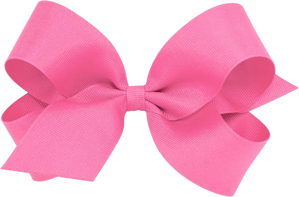 Wee Ones Girls' Plain Wrap Classic Grosgrain Hair Bows on a WeeStay No-Slip Hair Clip, Handmade, ... | Amazon (US)