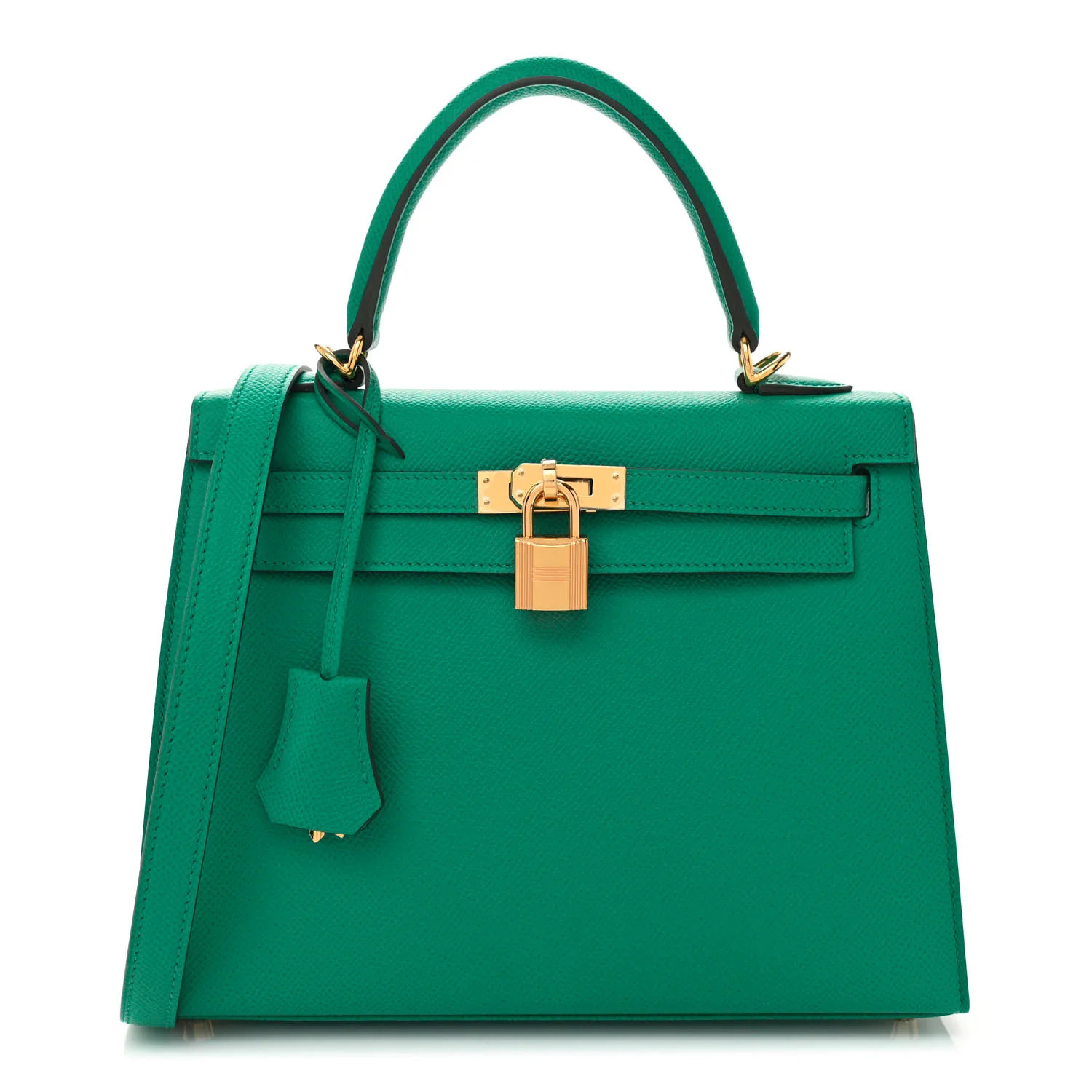HERMES Epsom Kelly Sellier 25 Vert Jade | FASHIONPHILE (US)