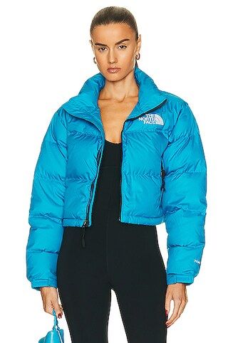 The North Face Nuptse Short Jacket in Acoustic Blue | FWRD | FWRD 