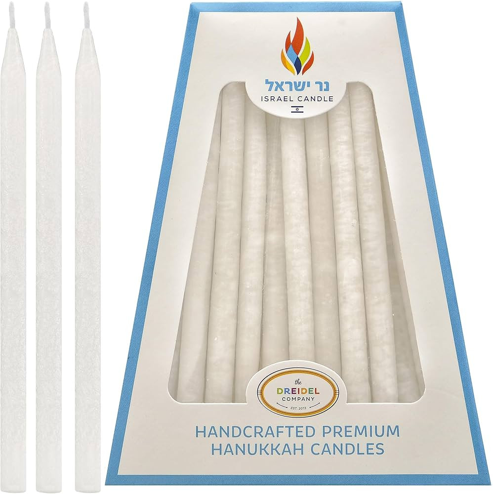 45 Decorative Frosted White Menorah Candles | Amazon (US)
