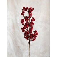 Glossy Dark Red Berry Stem - 24"" Tall | Etsy (US)