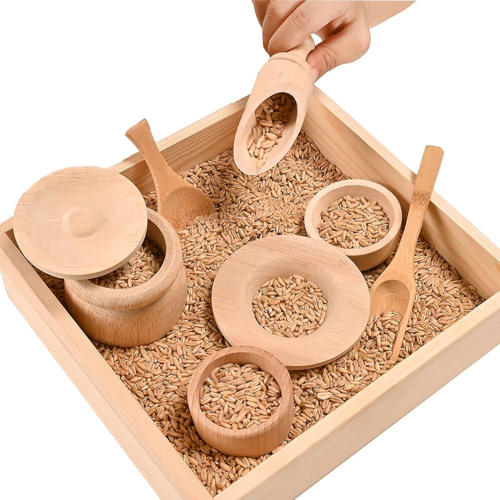 Sparkle Race Sensory Bin Tools with Wooden Box Tray Montessori Toys for Toddlers, Waldorf Toys, W... | Amazon (US)