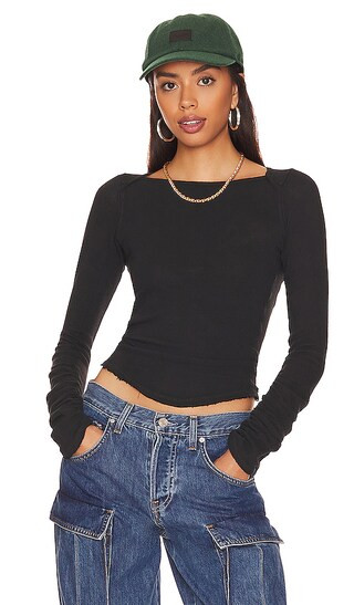 Lizzy Long Sleeve Top in Black | Revolve Clothing (Global)