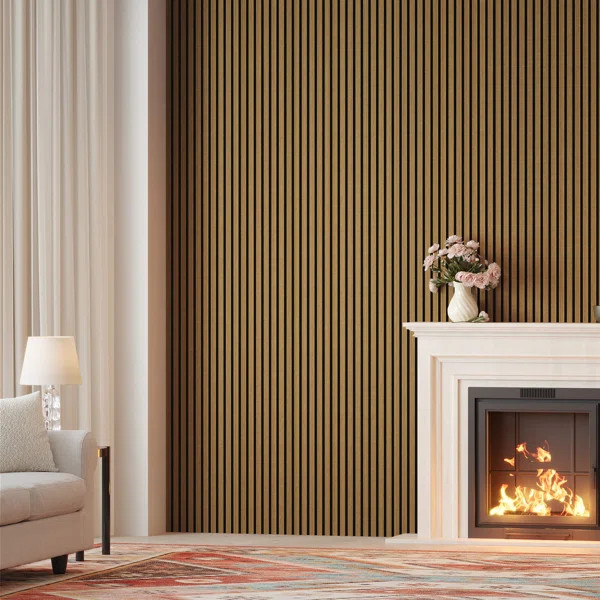 Acoustic Slat Wood Tile Natural Wall Panels | Wayfair | Wayfair North America