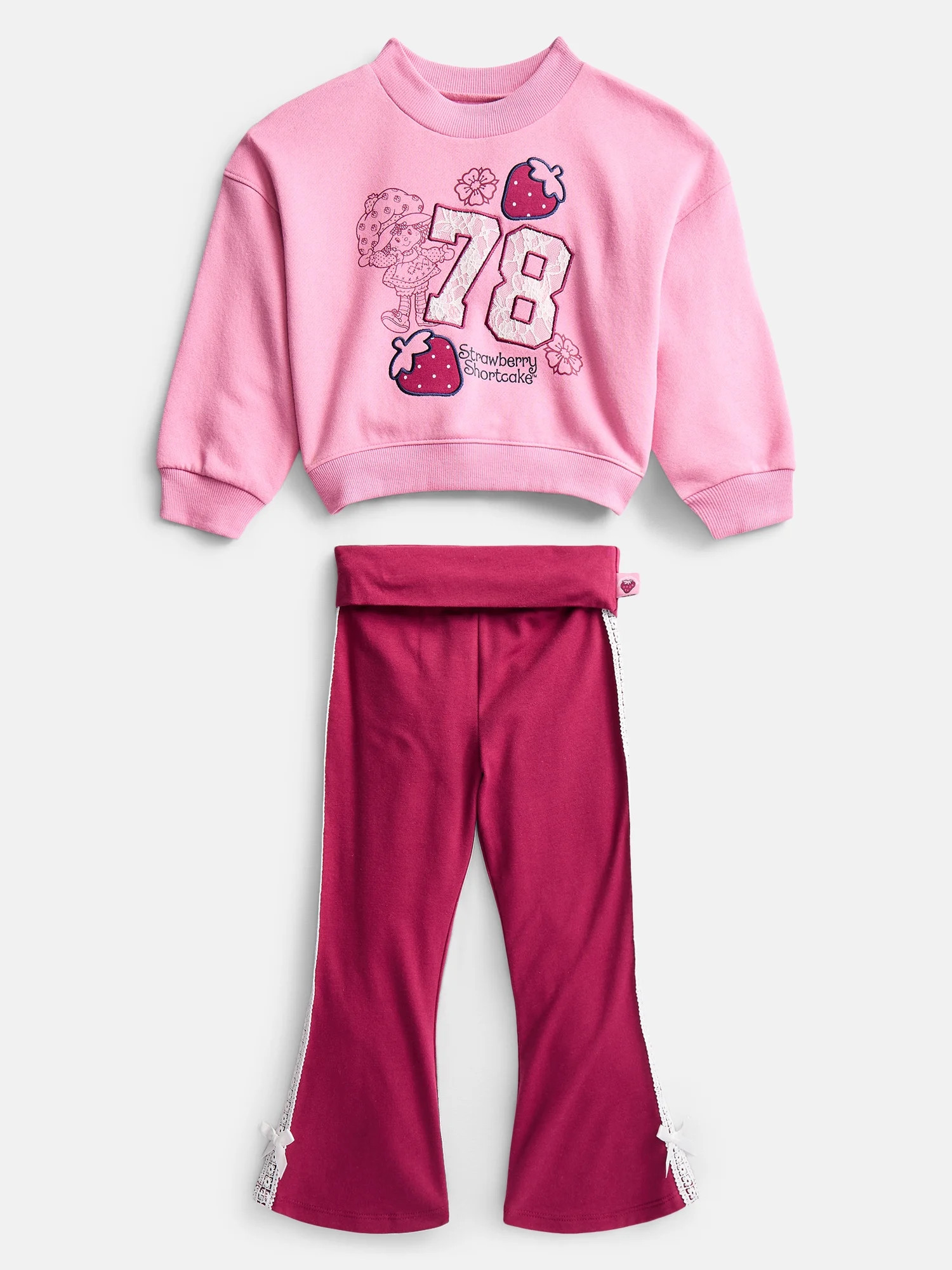 Strawberry Shortcake Toddler Girls Allover Print Top and Flared Leggings Set, 2-Piece, Sizes 12M-... | Walmart (US)