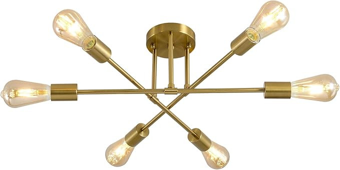 Lights Semi Flush Mount Ceiling Light Contemporary Sputnik Chandelier Lighting Farmhouse Kitchen ... | Amazon (US)