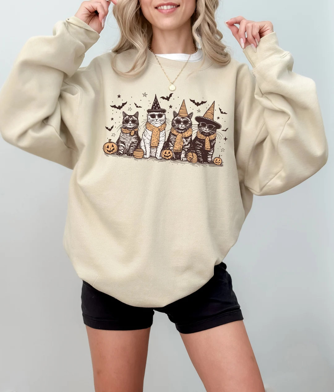 Cat Halloween Sweatshirt, Halloween Gifts, Gift for Her, Cat Mom Sweatshirt,halloween Cute Gift, ... | Etsy (US)